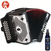 Hohner Panther GCF Sol 31 Button Accordion With Straps and Music Nomad Polish