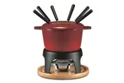 SWISSMAR SIERRA 11 PIECE CAST IRON FONDUE SET - RED