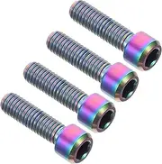 WESIEVYA Cycling Fixed Screws 4pcs Titanium Alloy Disc Brake Bolts Bike Caliper Screw Disc Brake Bolts Bike Brake Disc Screw for Bike Repair M6x20
