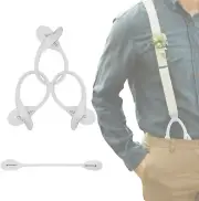 Suspender Genuine Leather Strips 4 Pcs Replacement for Button End Suspender