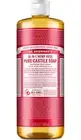 Dr. Bronner's Magic 18 in 1 Rose Soap Pure Castile Liquid Face & Body Hair 32oz