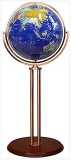 16.5 Inch Globe Floor Standing Educational Earth Globe with Wooden Base for Home Decor(C)