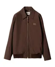 Miu Miu Long-Sleeved Zipped Jacket IT40,IT42,IT38 cocoa brown