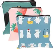 FOMIYES 3pcs Sanitary Napkin Storage Bag Period Button Holder Small Stand Convenient Sanitary Holder Female Supply Lady Moon Pads Canvas Change Purse Cosmetic Travel Bag Polyester