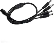 SECFOU 40cm Dc Power Splitter Cable Power Adapter Cable 2.1mm Jack to 4 Male Plugs Adapter Extension Cord