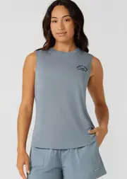 [Lorna Jane] Lotus Muscle Tank Top in Blue, Size - XS XS Washed Out Blue