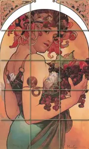 Art Nouveau Alfons Mucha Mural Ceramic Backsplash Bath Tile #1710