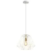 MARTE Pendant Lamp Light Interior ES 72W White Iron Cage Antique Brass OD395x H350mm
