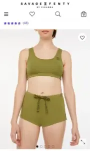 Savage "X" Fenty- ARMY GREEN CROPPED TANK & SHORTS-M