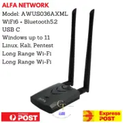 ALFA NETWORK AWUS036AXML USB-C WiFi 6E Long Range Tri Band 6Ghz WiFi Adapter