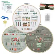 3 Set Embroidery Kit for Beginners Cross Stitch Kit with Embroidery ☑