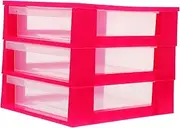 SOPOTUTU Smooth 3-tier Drawer Storage Box Plastic Desktop Organizer Clear Top Versatile Storage for Office Kitchen Bathroom Rv