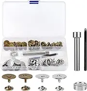 Sopnom 20 Sets 18MM Magnetic Buttons Clasp Snaps Fastener with Install Tool Magnetic Round Snaps DIY Craft Buttons Kit for Sewing, Craft, Purses, Bags, Clothes, Leather (Round)