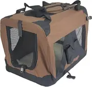 Large Portable Foldable Pet Dog Cat Puppy Travel Cage Soft Crate-Brown