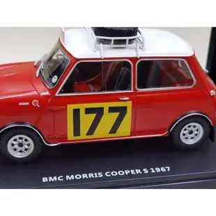 [孤品]IXO合金 1:18 迷你MINI BMC MORRIS Cooper 177 蒙特卡洛賽車模型[孤品]