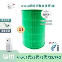 在飛比找PChome24h購物優惠-HEPA濾芯 RFID 抗菌除甲醛增強版(綠) 贈靜電棉 適