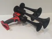 Milwaukee M18 Impact Air Horn, QUAD Train Horn Compressor ,Black Trumpets