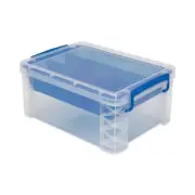 Advantus 37371 6 Sections Super Stacker Divided Storage Box - Clear/Blue New