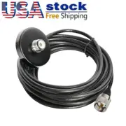 1x SO239 Magnetic Antenna Mount Base PL259 Plug 5M RG-58 Cable For Mobile Radio