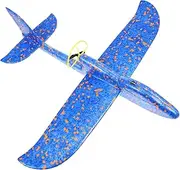 NAMOARLY USB Rechargeable Electric Glider Plane DIY Hand Throwing Aircraft Model for Fun Outdoor Flying Activity Improves Coordination Operational Skills Random Color