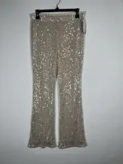 Art Class NWT Girls Size XXL (16/18) Silver Sequin Pull-On Flared Dress Pants