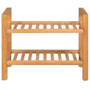 2 Tier Home Wooden Shoe Shelf Storage Rack Organiser Holder Stand 50x27x40cm
