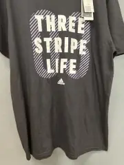 Mens Black Adidas “Three Stripe Life” T-Shirt Sz Large
