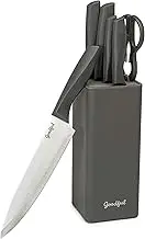 Goodful 7pc Knife Block Set, Multi, Gray