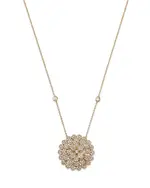 Bloomingdale's Diamond Pave Flower Pendant Necklace in 14K Yellow Gold, 1.50 tcw