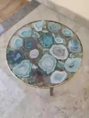 Blue Agate Console Side Table Top, Agate Stone Coffee Table Top, Home Decor