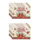 8PCS Xmas Trees Snow Christmas Placemats Winter Table Mats for Kitchen6678