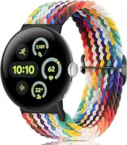 [Snyeest] Nylon Straps Compatible with Google Pixel Watch 3 45 mm Strap, Braided Elastic Solo Loop Replacement Strap Watch Strap for Pixel Watch 3