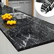 YENHOME 60cm×3m Jazz Black Marble Contact Paper for Countertops Peel and Stick Waterproof Wallpaper for Kitchen Cabinets Shelf Liner Self Adhesive Wallpaper for Bathroom Wall Décor