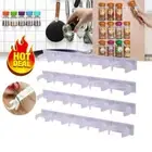 4PCS Adhesive Spice Gripper Clips Strips Universal Spices Bottle Rack Jar Holder