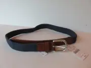 NWT J.Crew Crewcuts Boys Blue Canvas Belt Size Small 32" Long/Silver Hardware