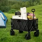 Foldable Camping Trolley Cart,240L Camping Cart Collapsible Portable Wagon Cart,