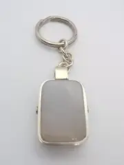 Keychain In SILVER 925 And NATURAL GRAY AGATE - Hard Stone - Brisè -