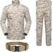 [HANSTRONG GEAR] Men Tactical BDU Combat Uniform Jacket Shirt & Pants Suit for Army Military Airsoft Paintball Hunting Shooting War Game Desert Digital （AOR1