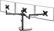 Suprogear Triple Monitor Stand Mount, Free Standing 3 Monitor Stand for Computer Screens up to 27 inch, Heavy Duty Fully Adjustable Arms, Each Holds 22 lbs, Black