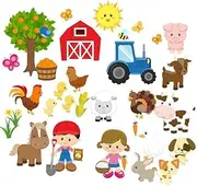 Story Time Felts 37 Piece Farm Animals Felt Figures for Flannel Board Set Small (Mini Farm)