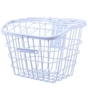 Bike Storage Holder White Rust Proof Quick Release Front Handlebar Basket Wire
