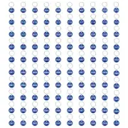 1-100 Number Tags, 100Pcs Round ID Metal Numbered Key Tag Aluminum Marking Blue