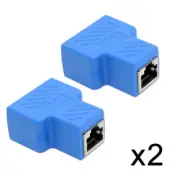 1pair UTP STP Cat6 RJ45 8P8C Plug to Dual RJ45 Splitter Network Ethernet Adapter