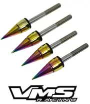 VMS RACING NEO CHROME SPIKE CAM CAP CUP BOLT WASHER KIT FOR HONDA ACURA B18 B16 (for: Honda)