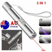 USB Laser Pointer Pen Rechargeable Red LED light Funny Pet Cat Toys NEW 3 in 1