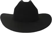 YFVFAGDMKV Solid Color Artificial Wool Men's Western Cowboy Hat Gentleman Jazz Hats Women's Sunshade Cowboy Hat(2)