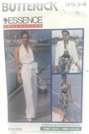 Butterick Essence Collection Pattern #3934 - Ladies Jacket, Jumpsuit & Sash