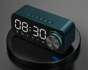 Digital Display Clock Radio Bluetooth Speaker Dual Alarm Rechargeable Battery S9