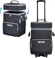 SDLINR 72-Can Large Rolling Cooler, Leakproof Insulated Soft Cooler Bag with Wheels and Handle Collapsible for Beach Camping Patio Travel Outdoor