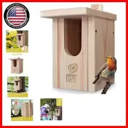 NABU-Approved Wood Bird Nest Box - Cozy Habitat for Cavity-Nesting Species
